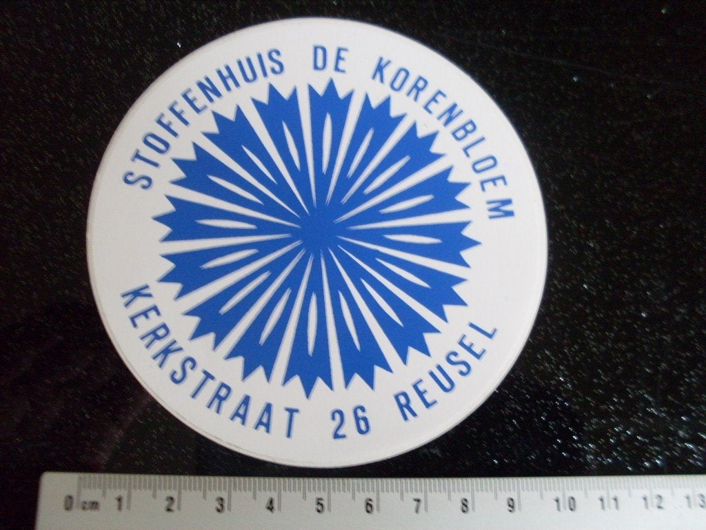 sticker stoffenhuis de korenbloem reusel logo, Verzamelen, Verzenden, Zo goed als nieuw, Merk