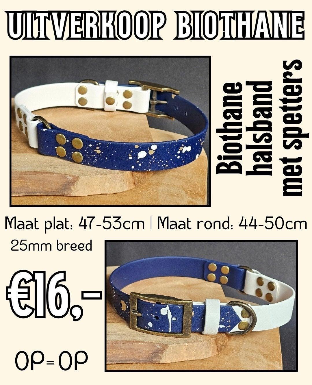 Nieuwe Biothane halsband | Hond | Handgemaakt, Verzenden, Handgemaakt, Nieuw