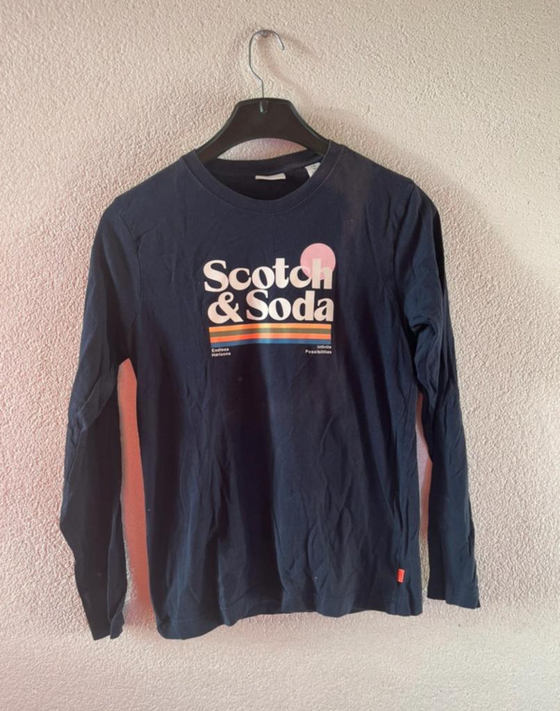Scotch & Soda Donkerblauwe Longsleeve Maat 16, Ophalen of Verzenden, Zo goed als nieuw, Jongen, Shirt of Longsleeve