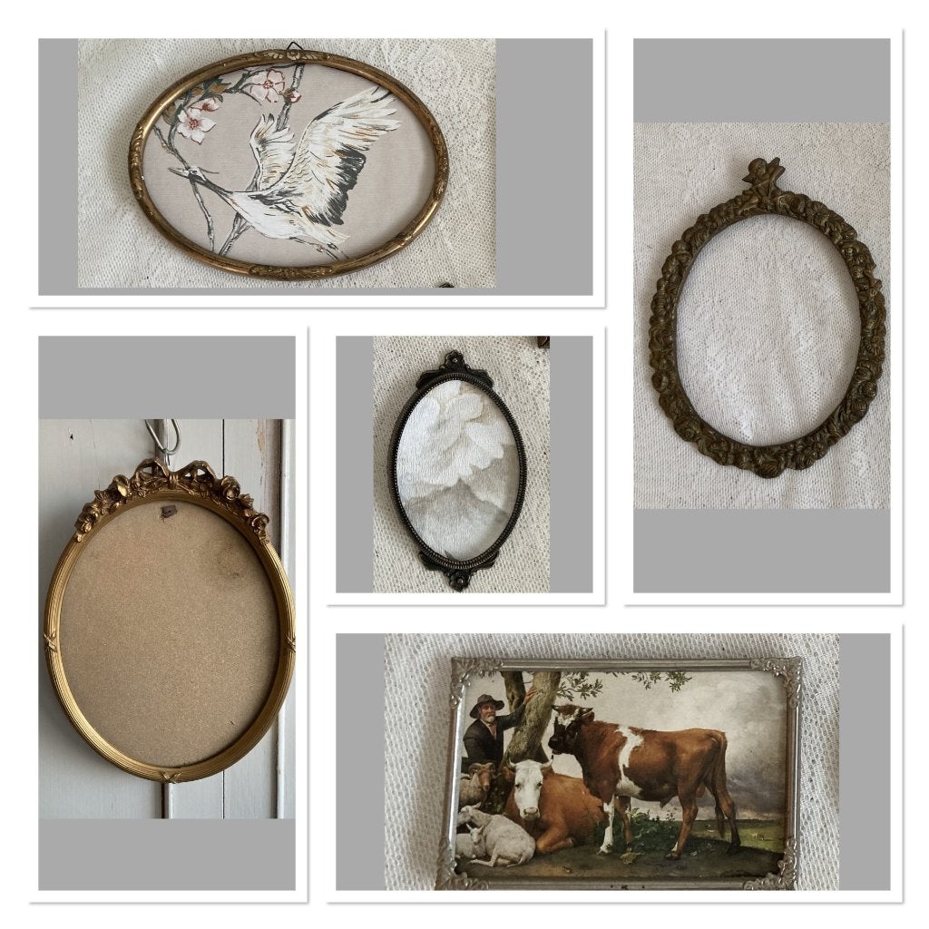 Brocante fotolijstjes zonder glas, Metaal, Overige typen, ---, Ophalen of Verzenden