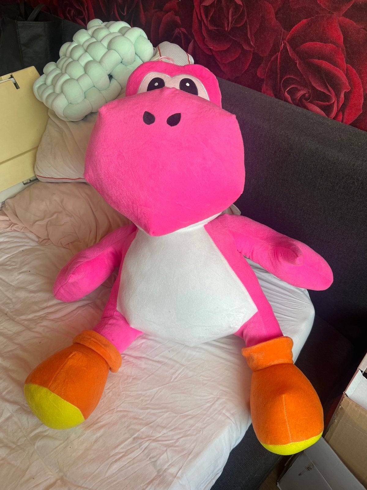 Grote roze Yoshi knuffel - Super Mario, Dinosaurus, Ophalen of Verzenden, Zo goed als nieuw, Nintendo