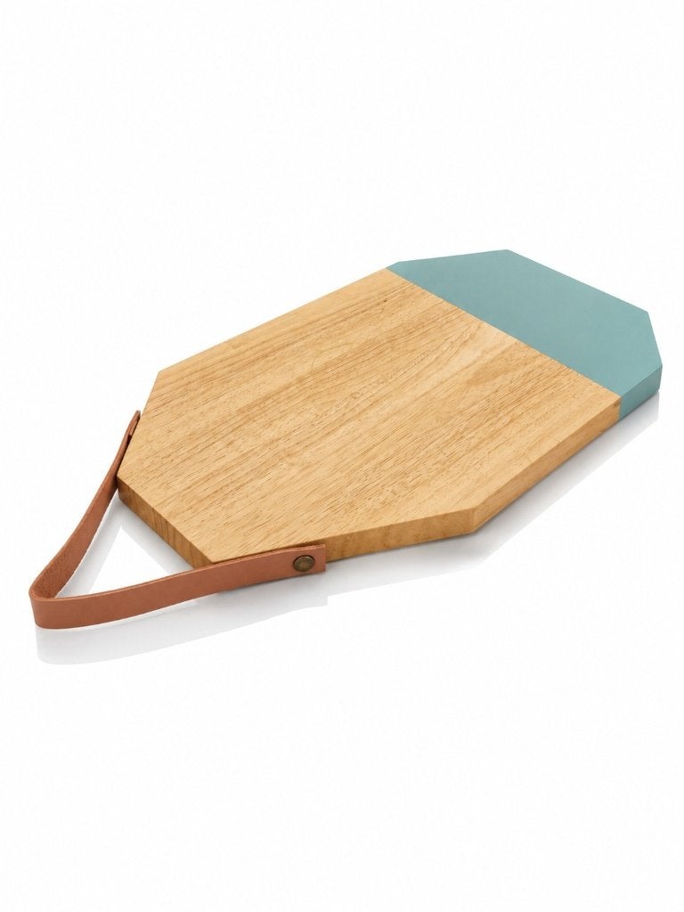 Partij houten serveerplanken met leren lus, Hout, Snij-/serveerplank, Nieuw, Ophalen of Verzenden