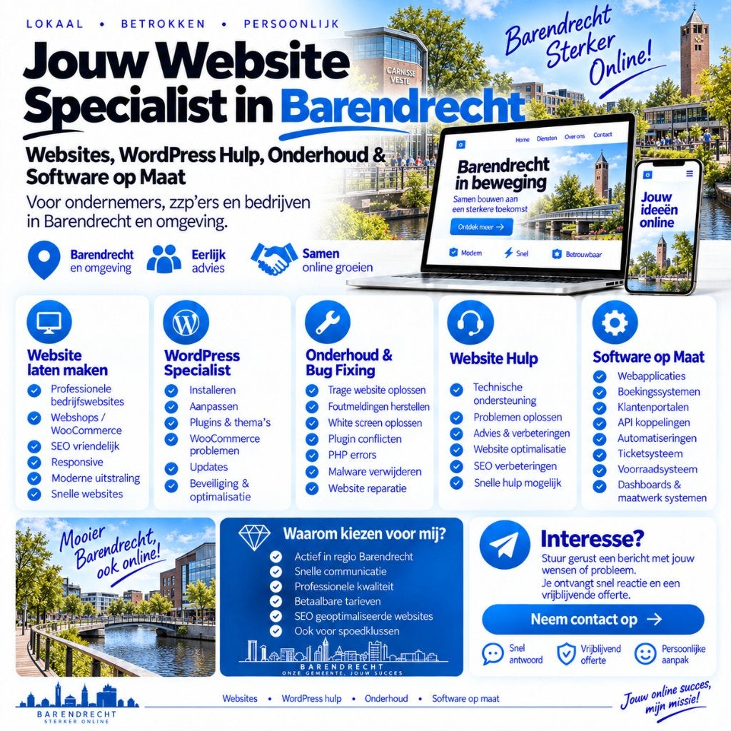 Website Laten Maken & WordPress Hulp Barendrecht, Vacatures, Vanaf 3 jaar, Geschikt als bijbaan, Freelance of Uitzendbasis, 33 - 40 uur