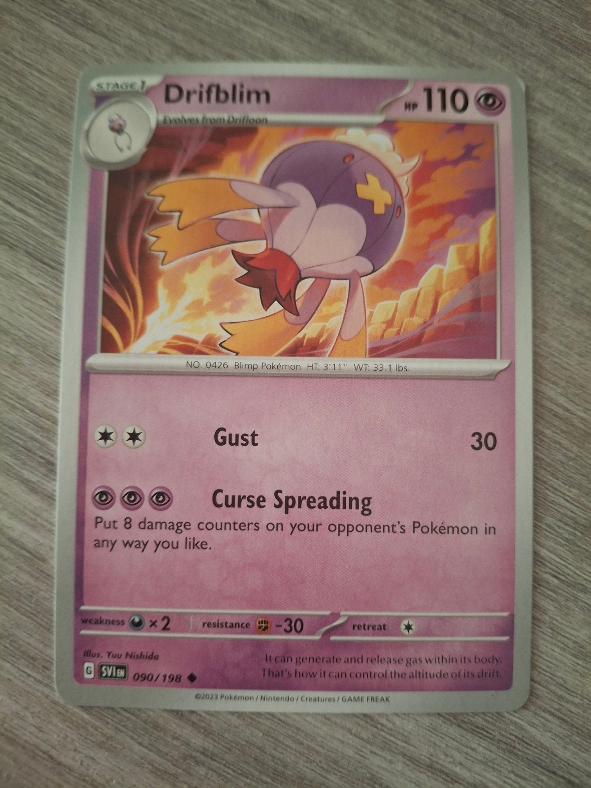Pokémon Kaart: Drifblim (090/198) - Losse Kaart, Ophalen of Verzenden, Zo goed als nieuw, Losse kaart