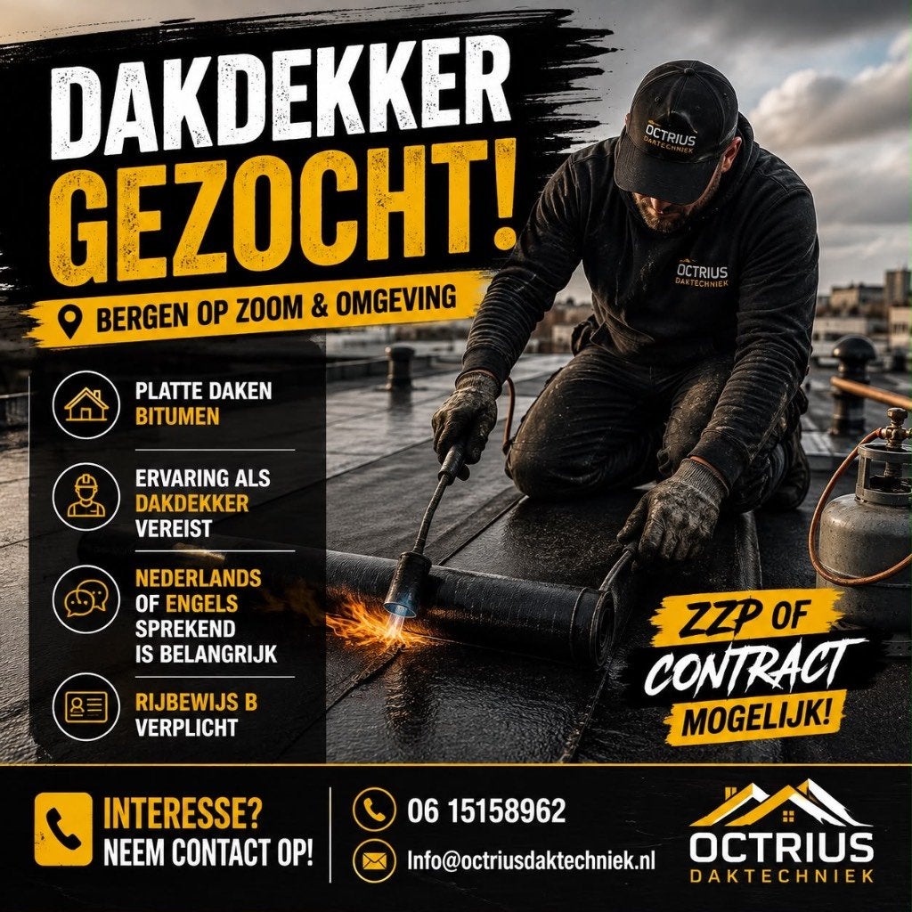 Hulp Dakdekkers (en kans om het vak te leren tot Dakdekker!), Vacatures, Vacatures | Bouwnijverheid, Variabele uren, Overige niveaus
