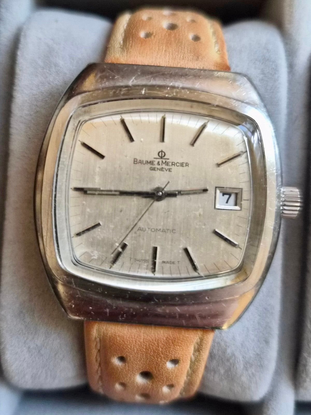 Baume & Mercier Baumatic tv screen automatic, Overige merken, Staal, Met bandje, Polshorloge