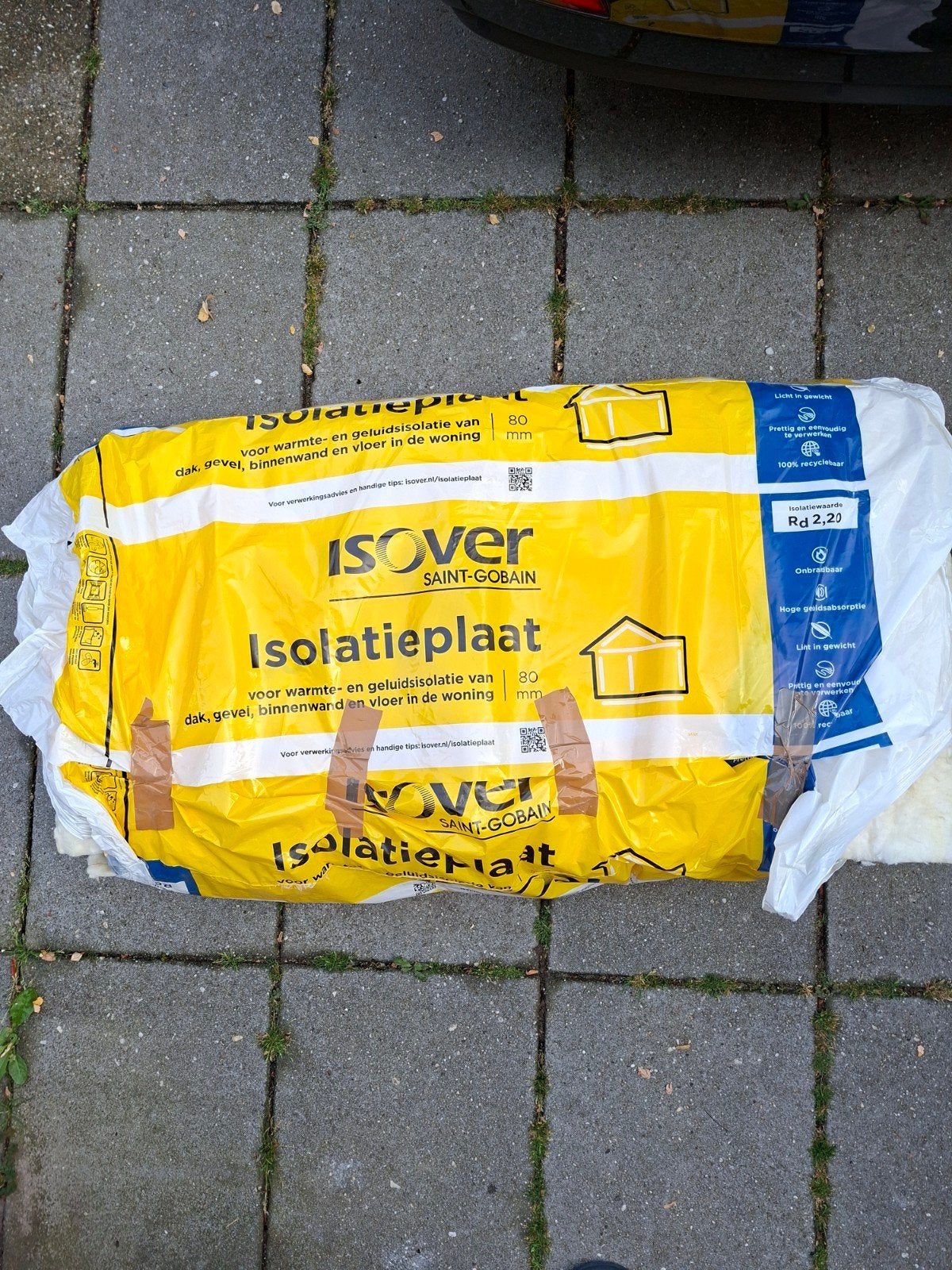 ISOVER Isolatieplaat 80mm Rd 2,20 - Glaswol, Ophalen, 12 cm of meer, Nieuw, 15 m² of meer