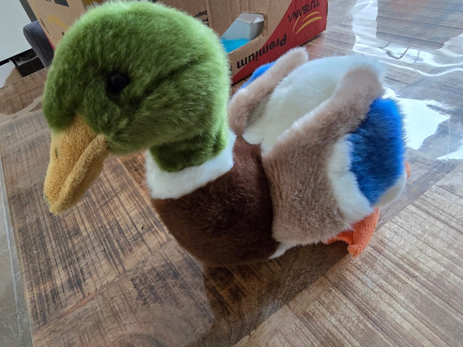 Leuke eend knuffel - 30cm lang, Ophalen of Verzenden, Zo goed als nieuw, Middelgroot (20 tot 80 cm), Eend