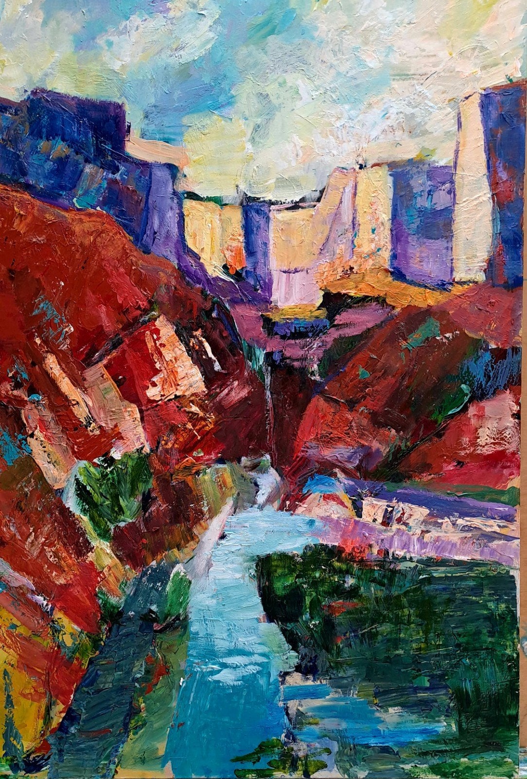 Rivier en rotsen, Ophalen of Verzenden