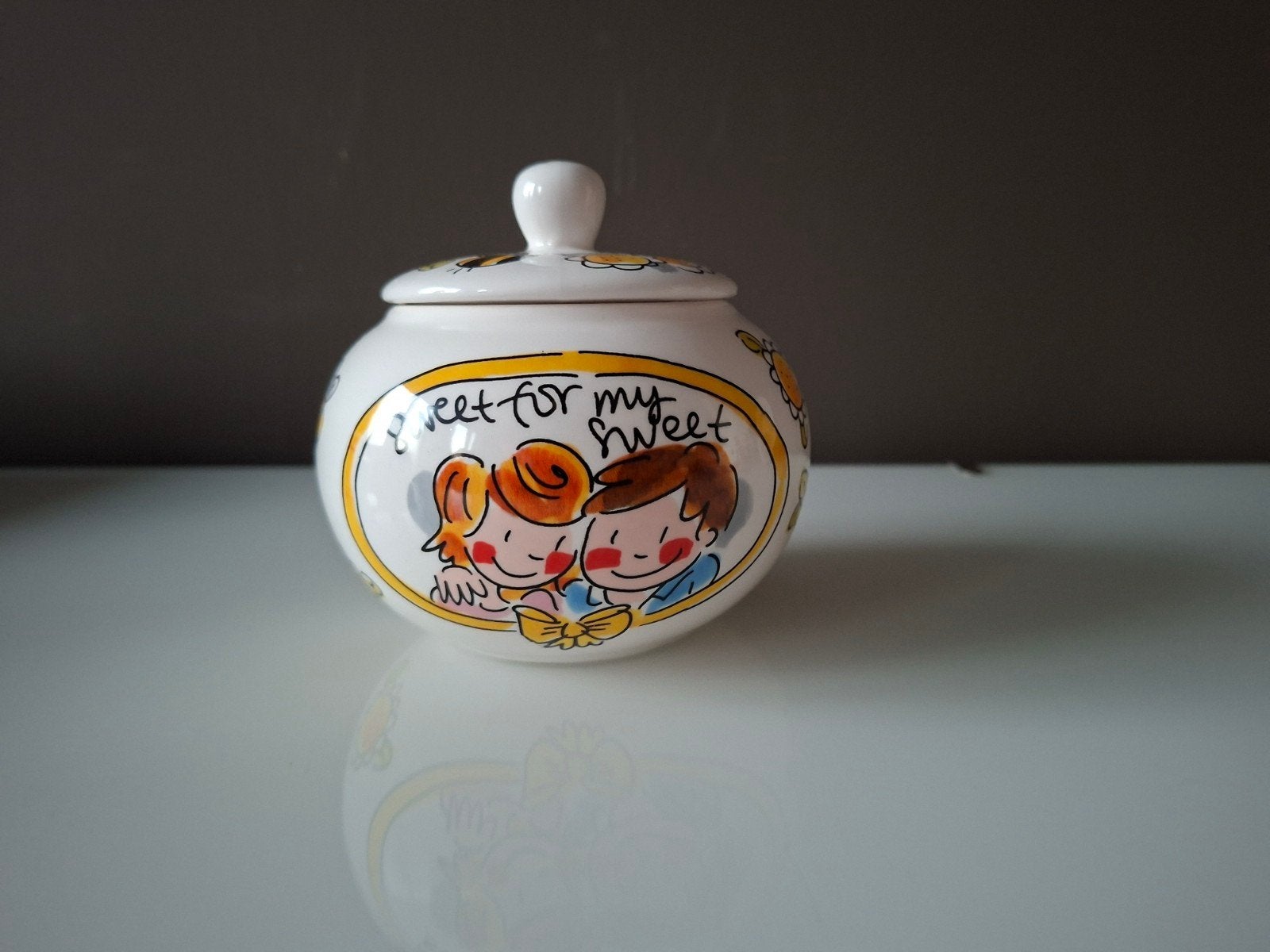 Blond Amsterdam Bijenkorf Suikerpot "Sweet for my Sweet", Huis en Inrichting, Overige typen, Nieuw, Ophalen of Verzenden, Modern