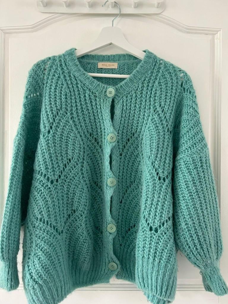 Gebreid vest Turquoise Groen Mika Elles, Kleding | Dames, Truien en Vesten, Maat 38/40 (M), Ophalen of Verzenden, Zo goed als nieuw