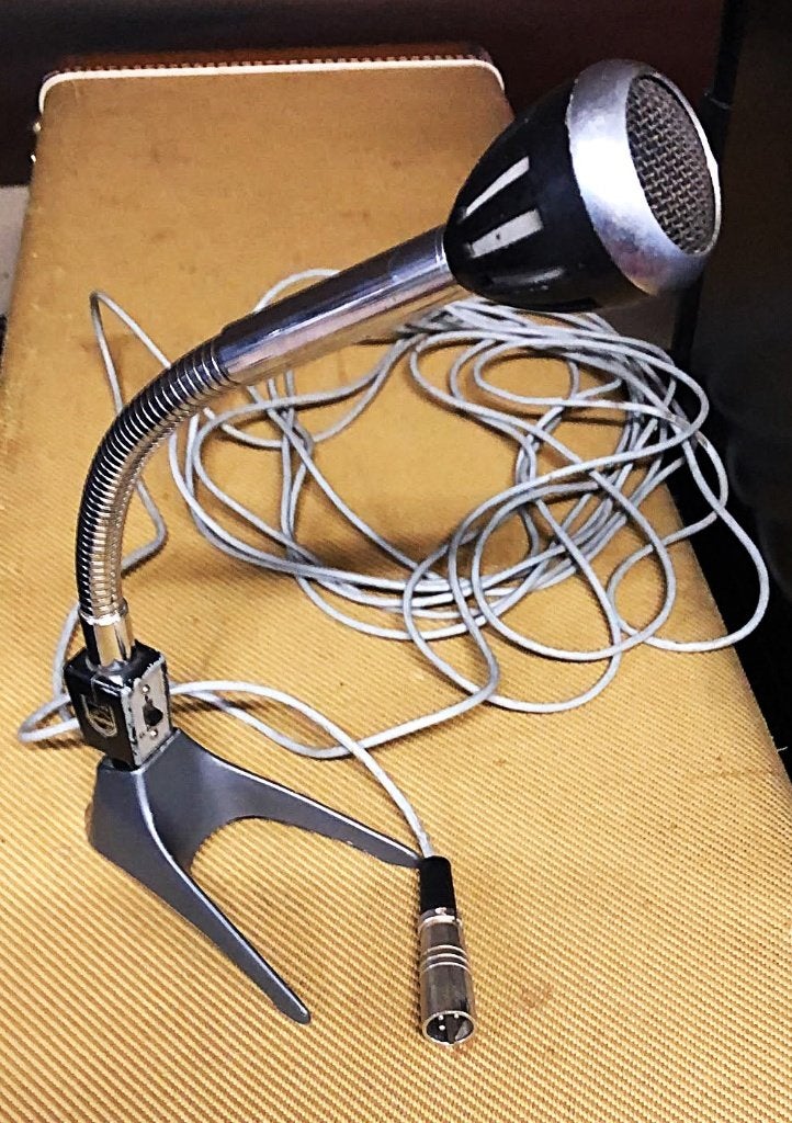 PhilipsEL 6031/50Dynamic cardioid'Tulip' XLR Vintage voet, Ophalen of Verzenden, Gebruikt