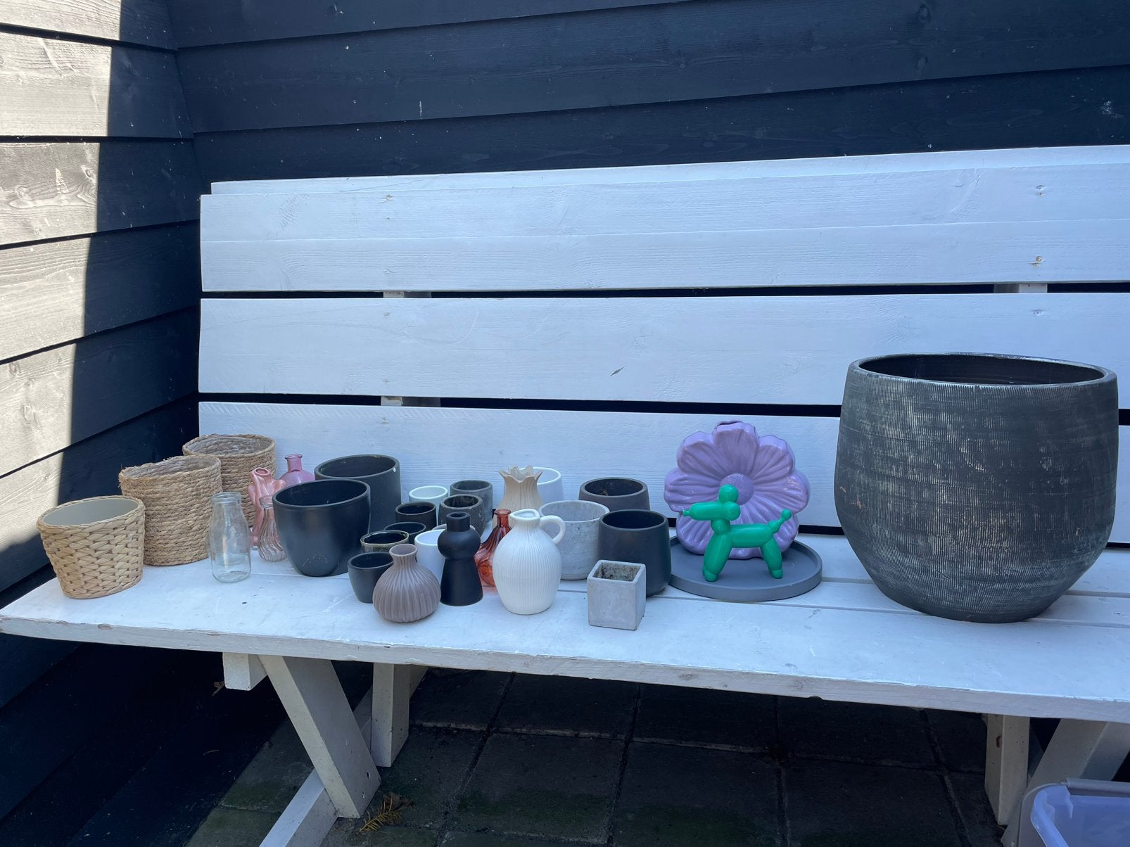 Diverse bloempotten, vaasjes & woondecoratie, Ophalen, Steen, Minder dan 30 cm, Rond