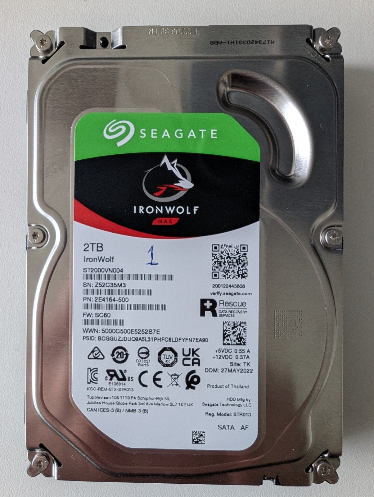 6x Seagate IronWolf 2TB HDD (ST2000VN Serie), Computers en Software, Harde schijven, Intern, 2TB, Gebruikt, Server