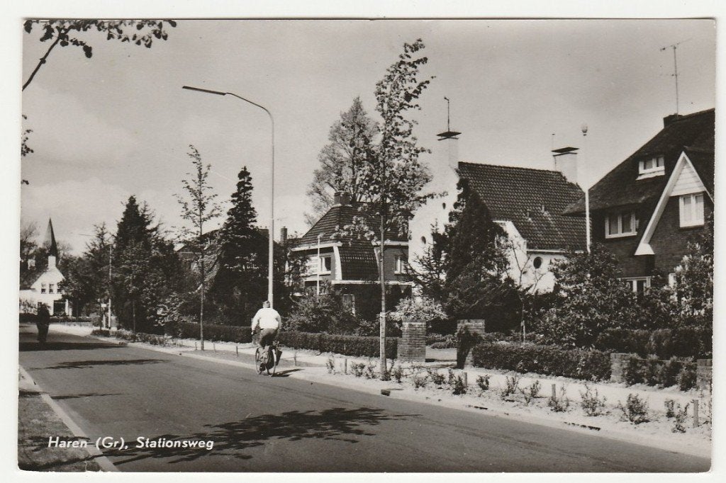 Haren (bij Groningen) - Stationsweg, Verzenden, 1960 tot 1980, Gelopen, Groningen