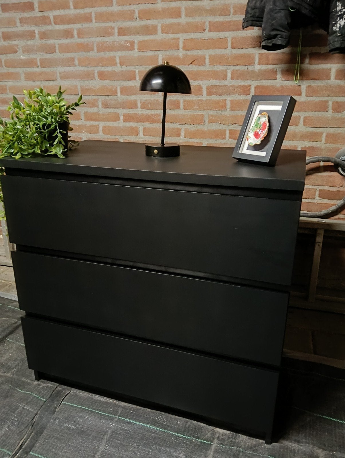 Zwarte Malm ikea ladekast - 3 lades -, Ophalen, Gebruikt, 50 tot 100 cm, 3 of 4 laden