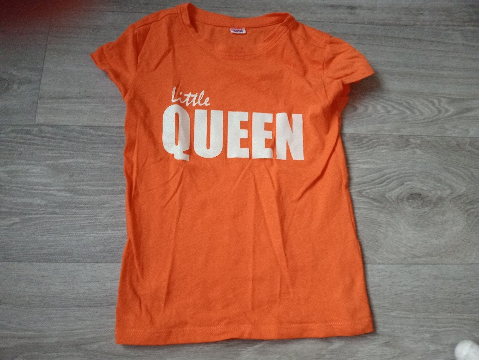 Oranje T shirt maat 110 / 116 zgan, Ophalen of Verzenden, Zo goed als nieuw, Meisje, Shirt of Longsleeve