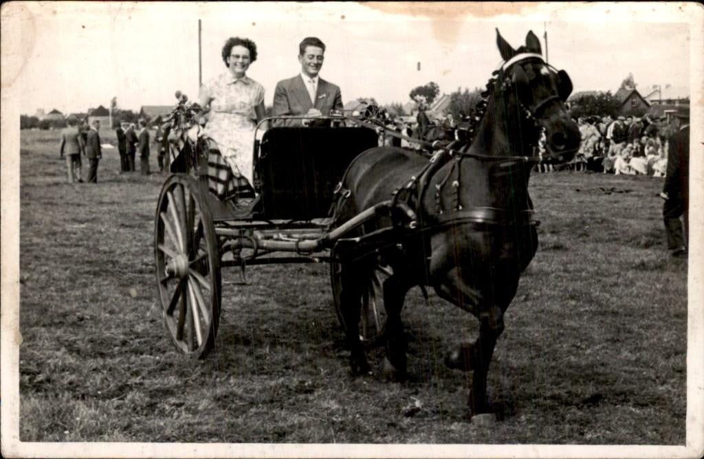 Berkenwoude - Achter van Dorp - Fotokaart  Paard Koets, Ophalen of Verzenden, 1920 tot 1940, Ongelopen, Zuid-Holland