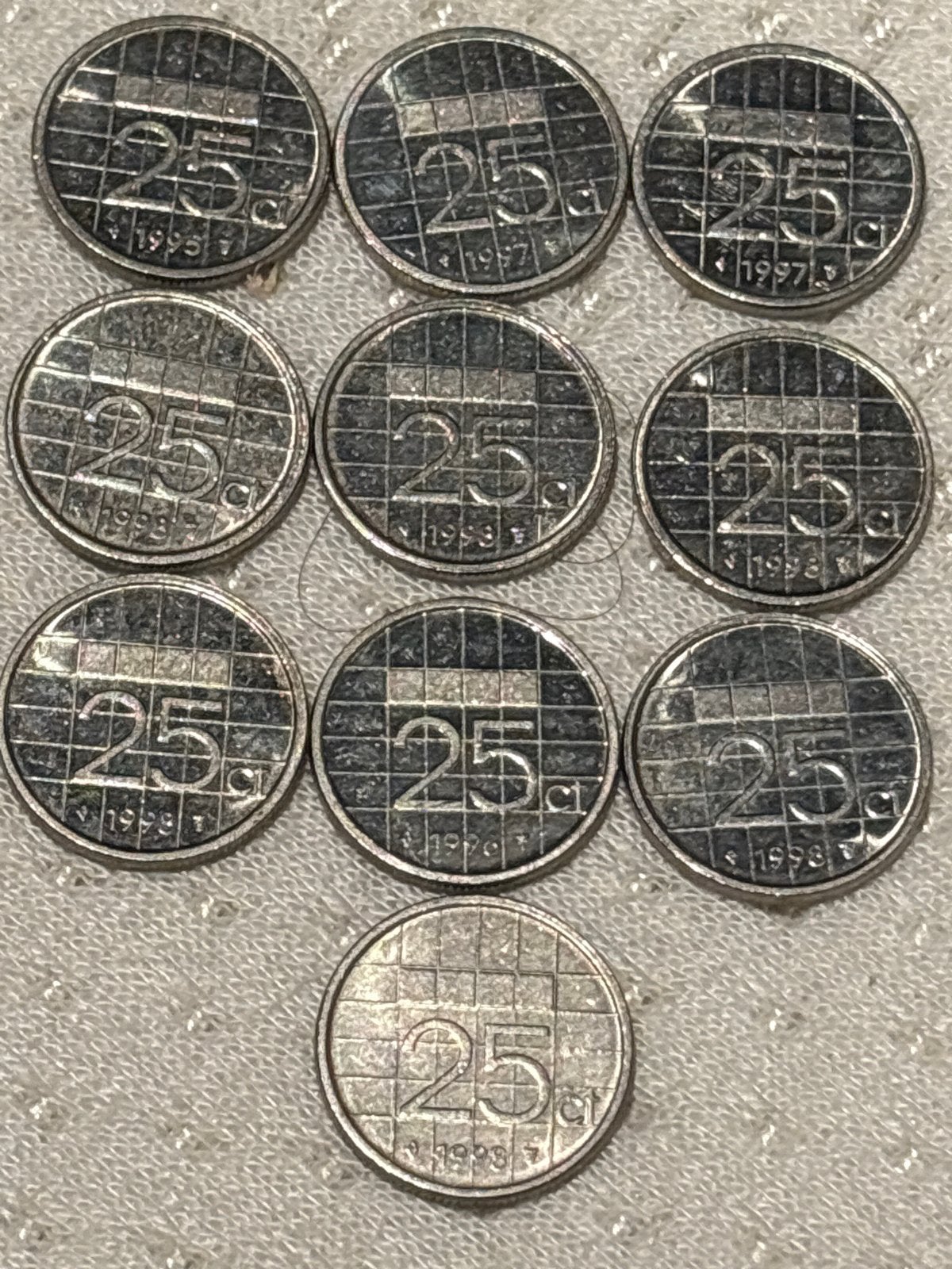 Schaarse Beatrix kwartjes set (10 stuks) 1994-1999, Postzegels en Munten, Munten | Nederland, Ophalen of Verzenden, Koningin Beatrix