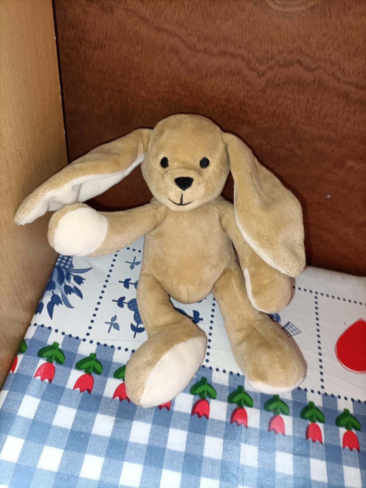 Hema konijn knuffeltje licht bruin 18 cm groot, Ophalen of Verzenden, Zo goed als nieuw, Konijn