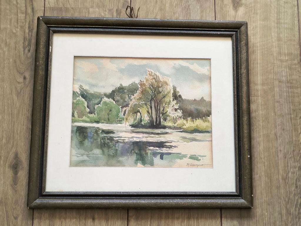 Aquarel landschap - Robert Savayan, Antiek en Kunst, Ophalen