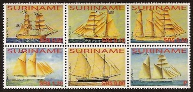 Suriname 1320/5 postfris Zeilschepen 2005, Ophalen of Verzenden, Postfris