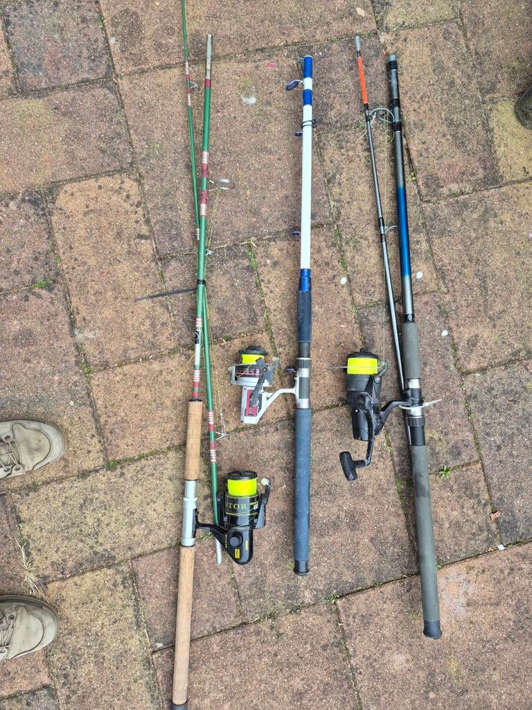 3 Zeevis Boothengels met Molen en Vislijn (1 molen defect), Watersport en Boten, Ophalen