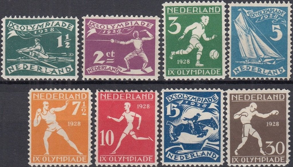 Nederland 2.23.4- 1928- Olympiade A'dam- NVPH212- NVPH219- O, Postzegels en Munten, Postzegels | Nederland, Verzenden, T/m 1940