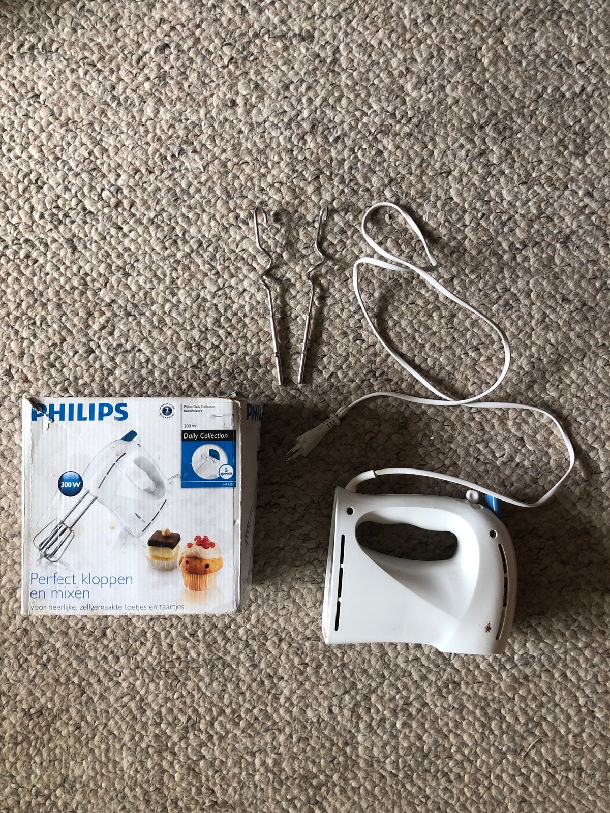 Philips Daily Collection Handmixer 300W - Zo goed als nieuw, Ophalen of Verzenden, Gebruikt, 3 snelheden of meer