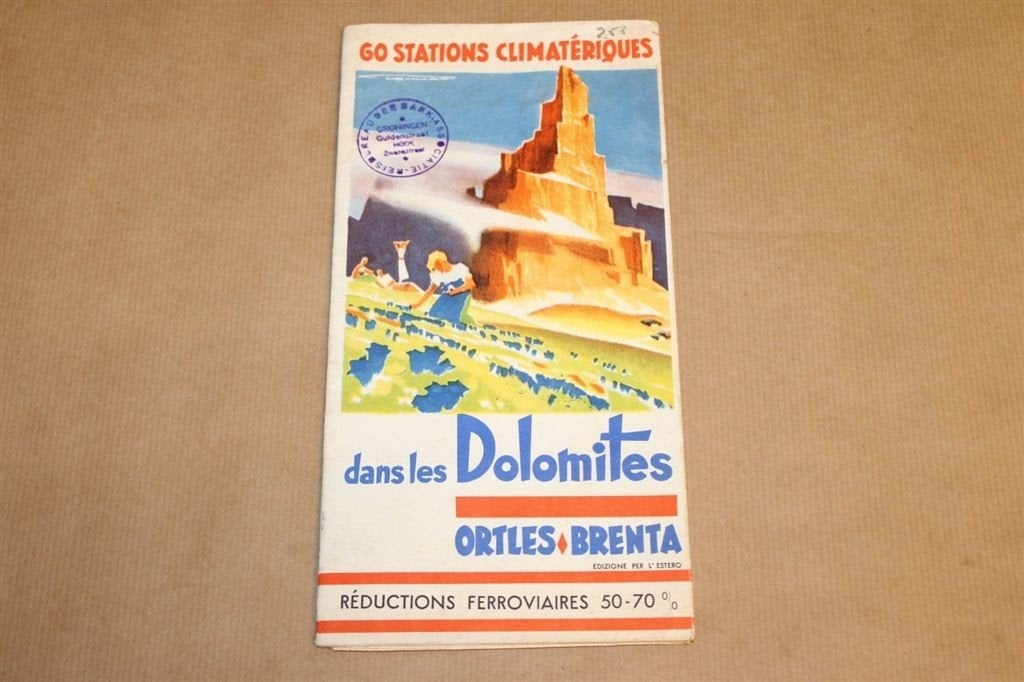 Prachtige oude brochure - Dans les Dolomites - ca 1930, Ophalen of Verzenden, Zo goed als nieuw, Europa
