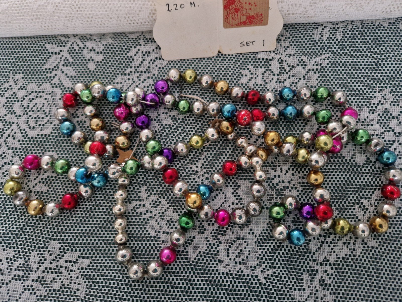 antieke oude kerstslinger 2.20m. set 1, Diversen, Verzenden