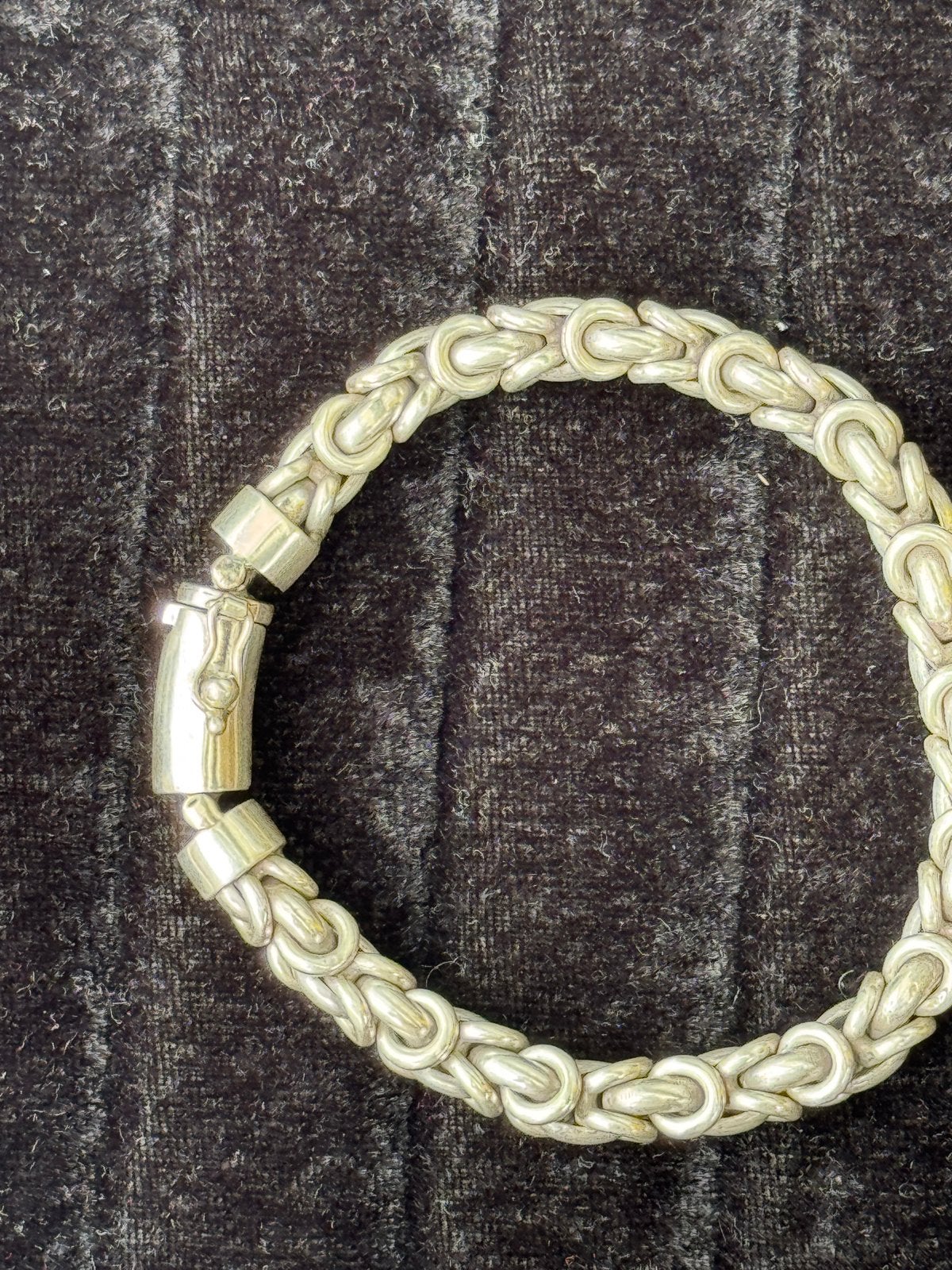 Zilveren handgemaakte armband - Koningsschakel, Verzenden, Zo goed als nieuw, Zilver