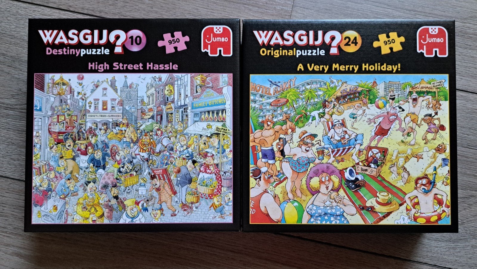 WASGIJ Puzzels: High Street Hassle & A Very Merry Holiday!, Hobby en Vrije tijd, Denksport en Puzzels, Ophalen of Verzenden, 500 t/m 1500 stukjes