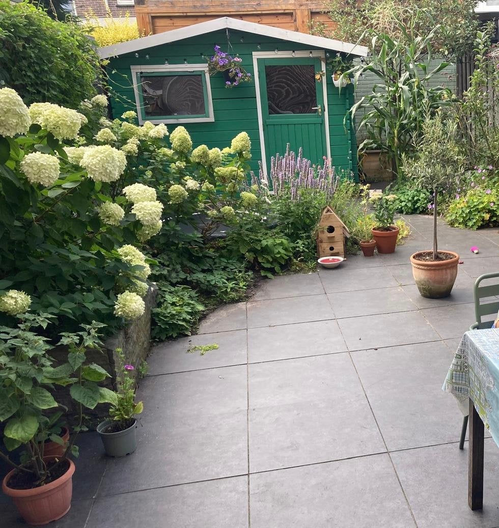 Keramische terrastegels donkergrijs 60x60 ruim 40 stuks, Tuin en Terras, Ophalen, Gebruikt, Overige materialen