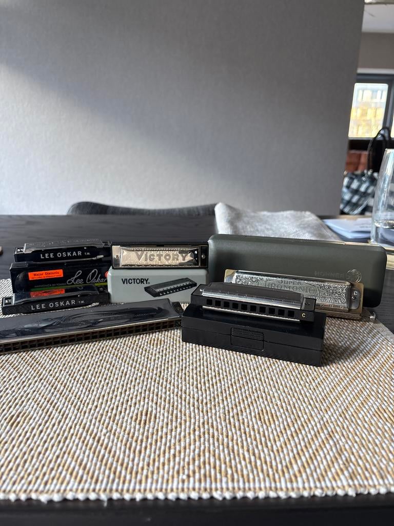 Diverse goed werkende mondharmonica's, Gebruikt, Overige typen, Ophalen of Verzenden, Met koffer of doosje