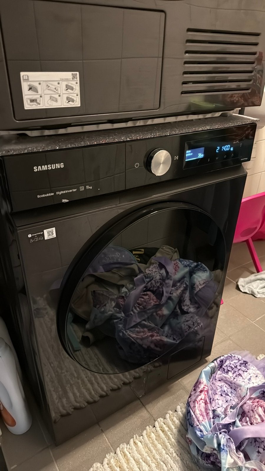 Wasmachine met droger, Witgoed en Apparatuur, Ophalen of Verzenden, 1200 tot 1600 toeren, 85 tot 90 cm