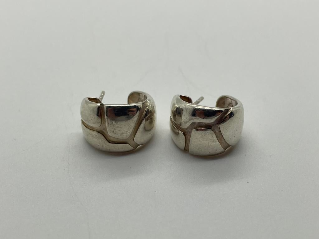 D627 Prachtige zilveren Fossil oorbellen, Ophalen of Verzenden, Zo goed als nieuw, X, Zilver