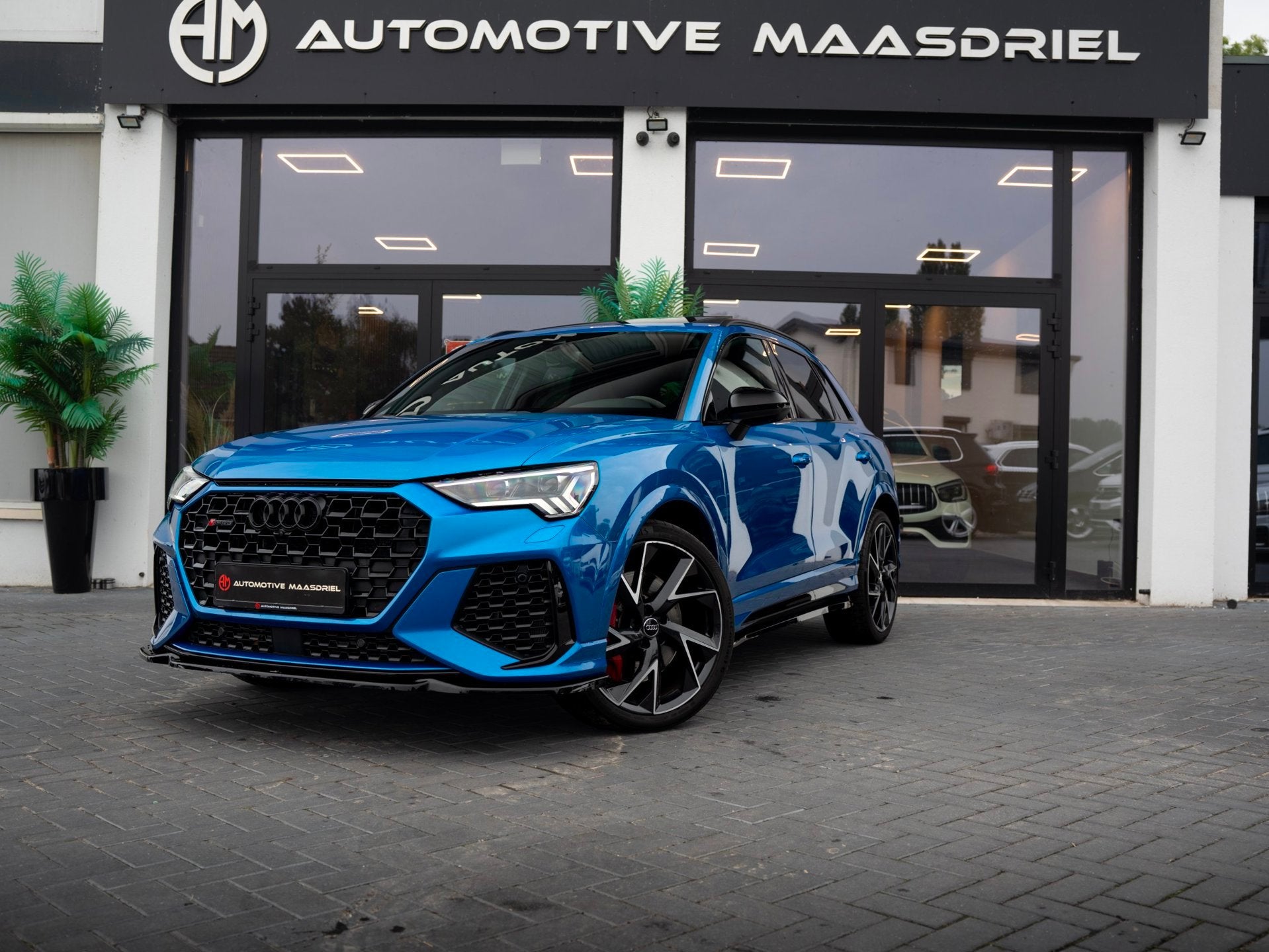 Audi Q3 TFSI RS/400PK/Pano/B&O/RS-Zetels/ACC/Maxton/360/, Auto's, Dealer onderhouden, Euro 6, Blauw, Vierwielaandrijving