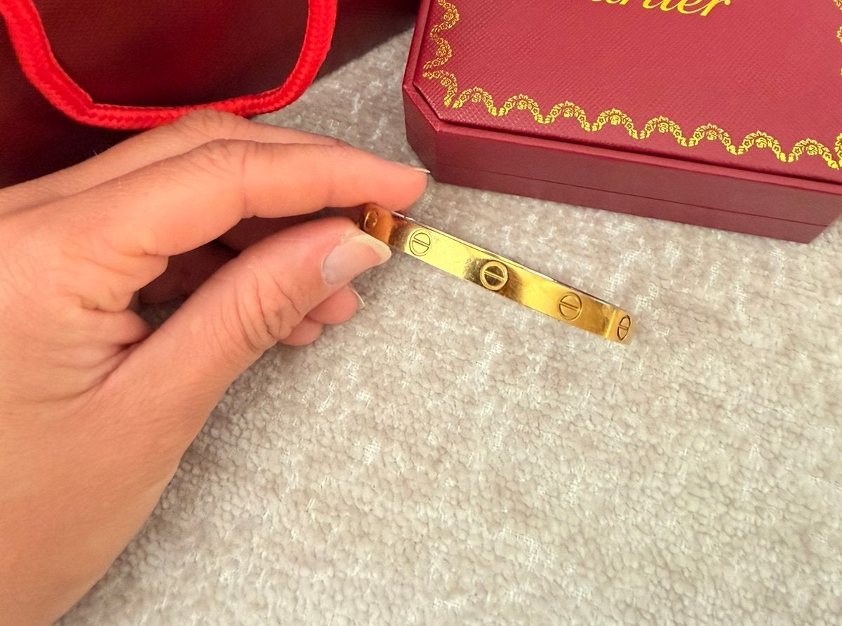 Love bracelet goud armband, Ophalen of Verzenden, Gebruikt, Goud, Staal
