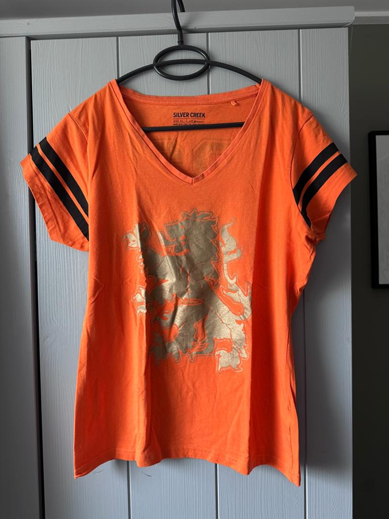 Oranje shirt, gratis afhalen, Kleding | Dames, Ophalen, Maat 46/48 (XL) of groter, Oranje, Zo goed als nieuw