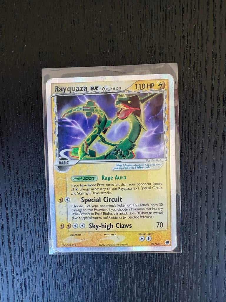 Rayquaza ex Delta Species Pokémon Kaart 97/101, Ophalen of Verzenden, Zo goed als nieuw, Losse kaart, Foil