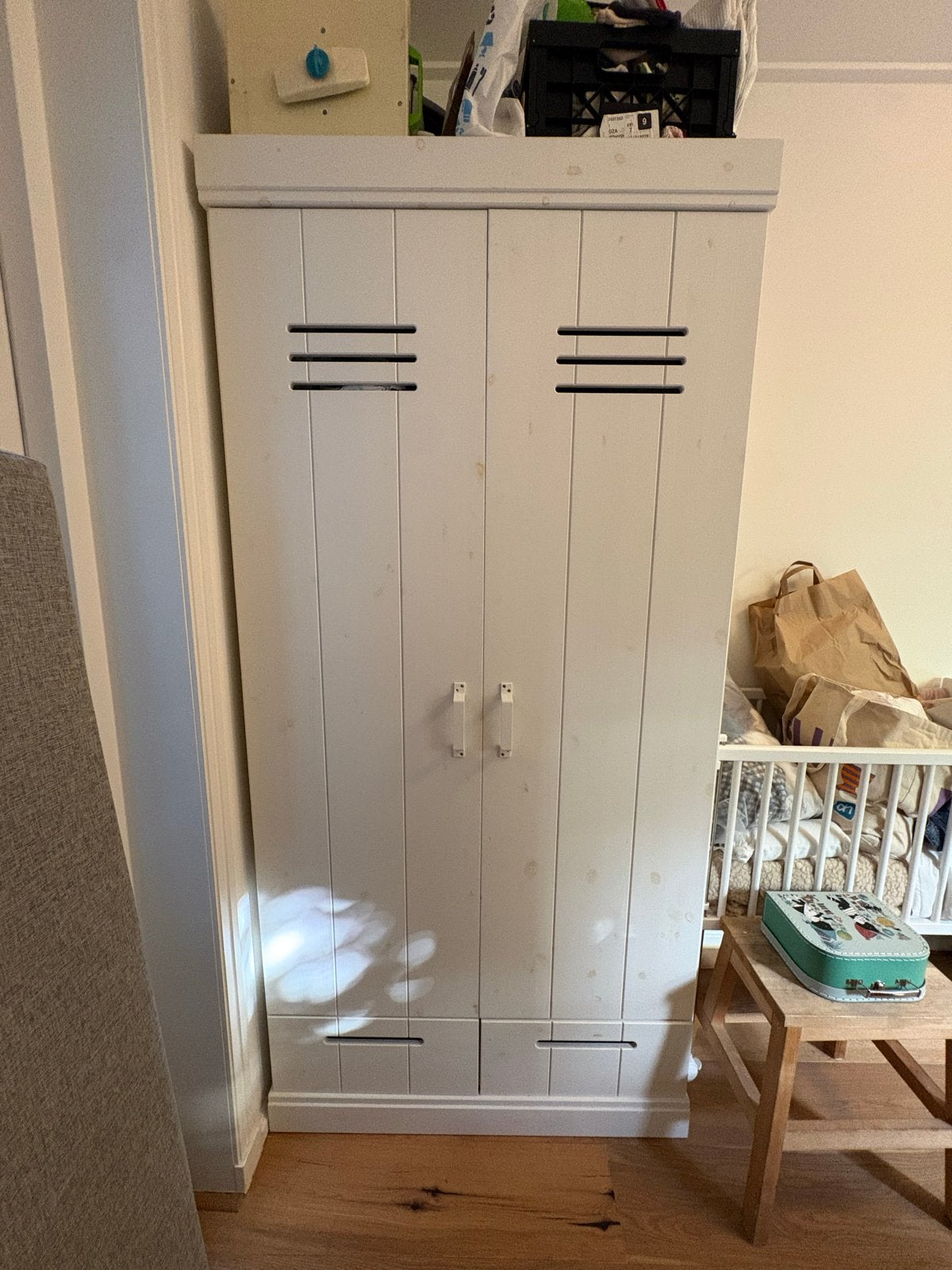 WOOOD Kledingkast Connect Naturel Wit - Stevig en Ruim, Gebruikt, Met lade(s), 50 tot 75 cm, 50 tot 100 cm
