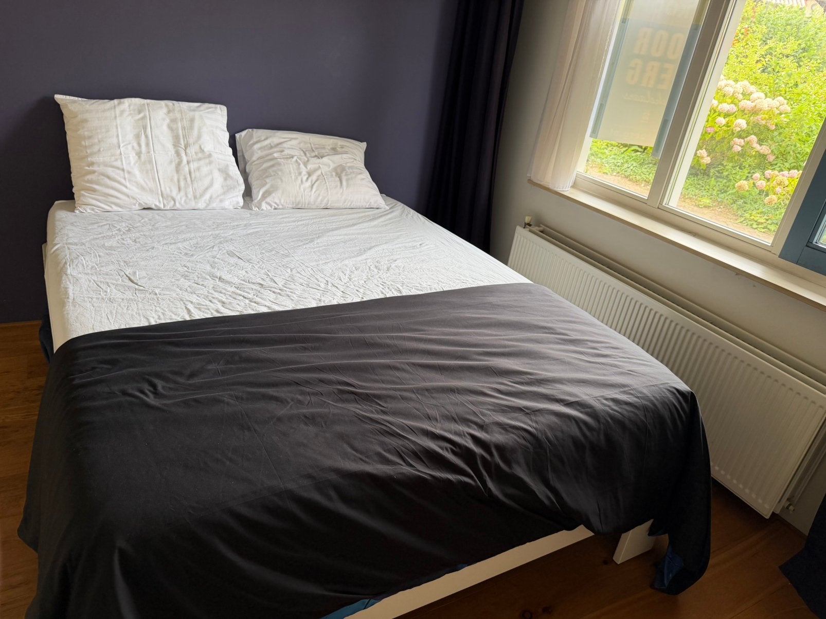 Bed te koop frame incl boxsping, Ophalen, Wit, Tweepersoons, Zo goed als nieuw