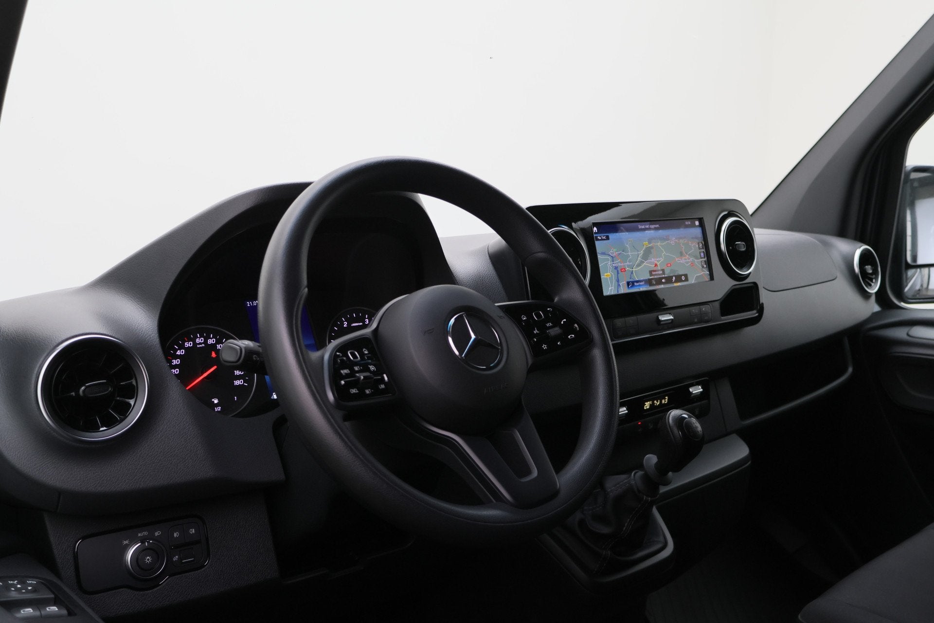 Mercedes-Benz Sprinter 319 CDI L2H2 Select 3-Zits, LED, Came, Auto's, Zwart, 2000 kg, Verwarmde buitenspiegels, Bedrijf