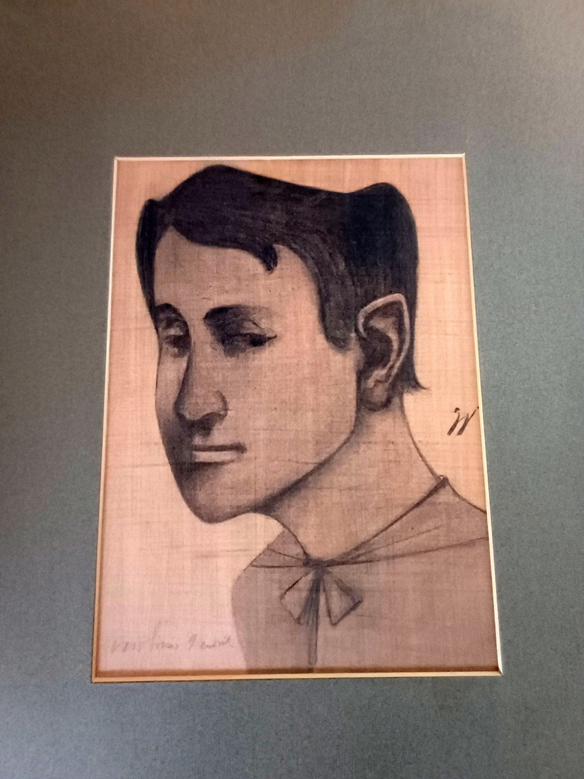Tekening Hendrik Wiegersma, Ophalen, Tekening, Overige technieken, Met passe-partout