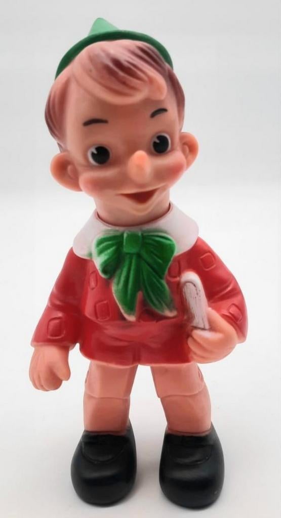 Vintage Pinokkio rubber piep figuur Walt Disney ca. 24cm, Verzamelen, Disney, Ophalen of Verzenden, Overige figuren, Gebruikt
