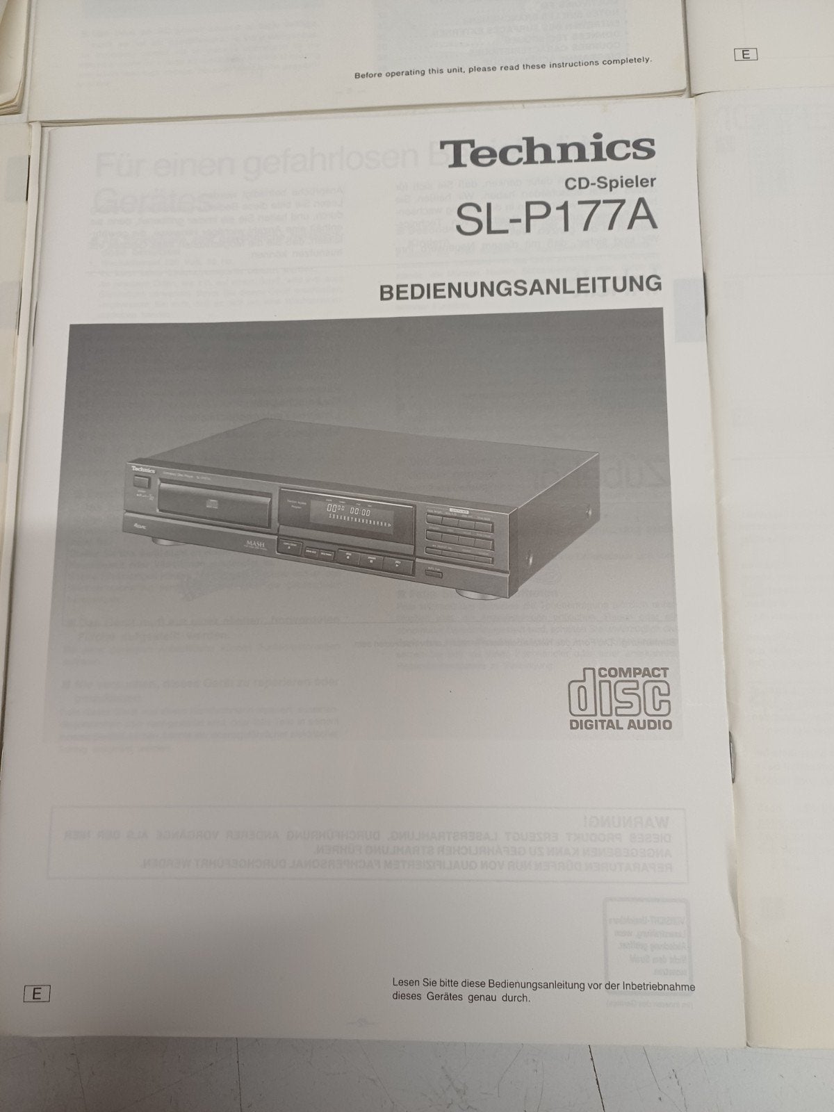 Technics Handleidingen Audio: RS-M24, SL-P177A, SU-Z2, ST-80, Ophalen of Verzenden