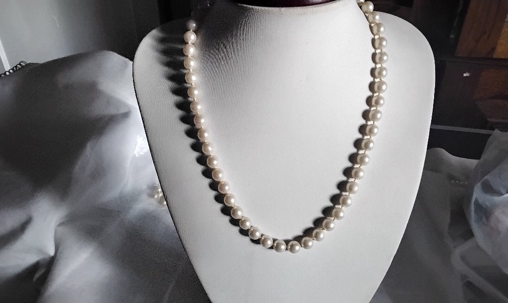 Antieke parelketting Majorica Ketting Parels + Parels Partij, Ophalen, Gebruikt, Wit, Overige materialen