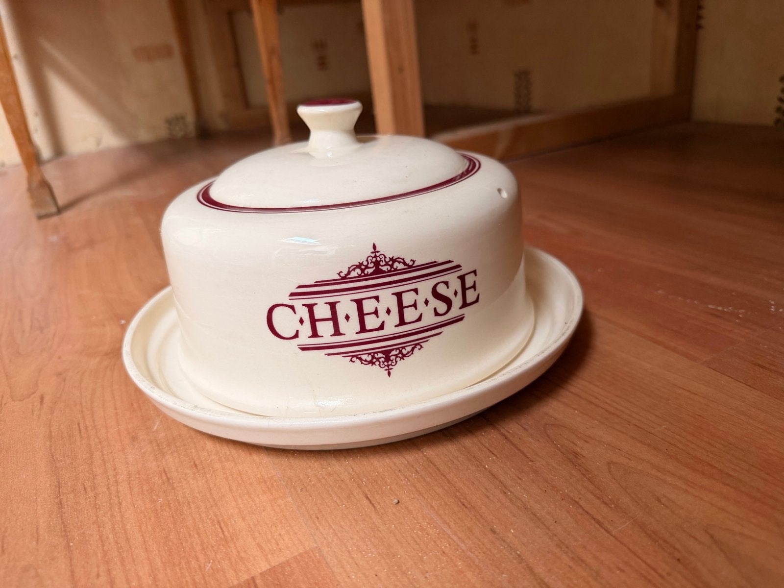 Antieke Victoriaanse Aardewerk Kaasstolp - CHEESE, Antiek en Kunst, Ophalen