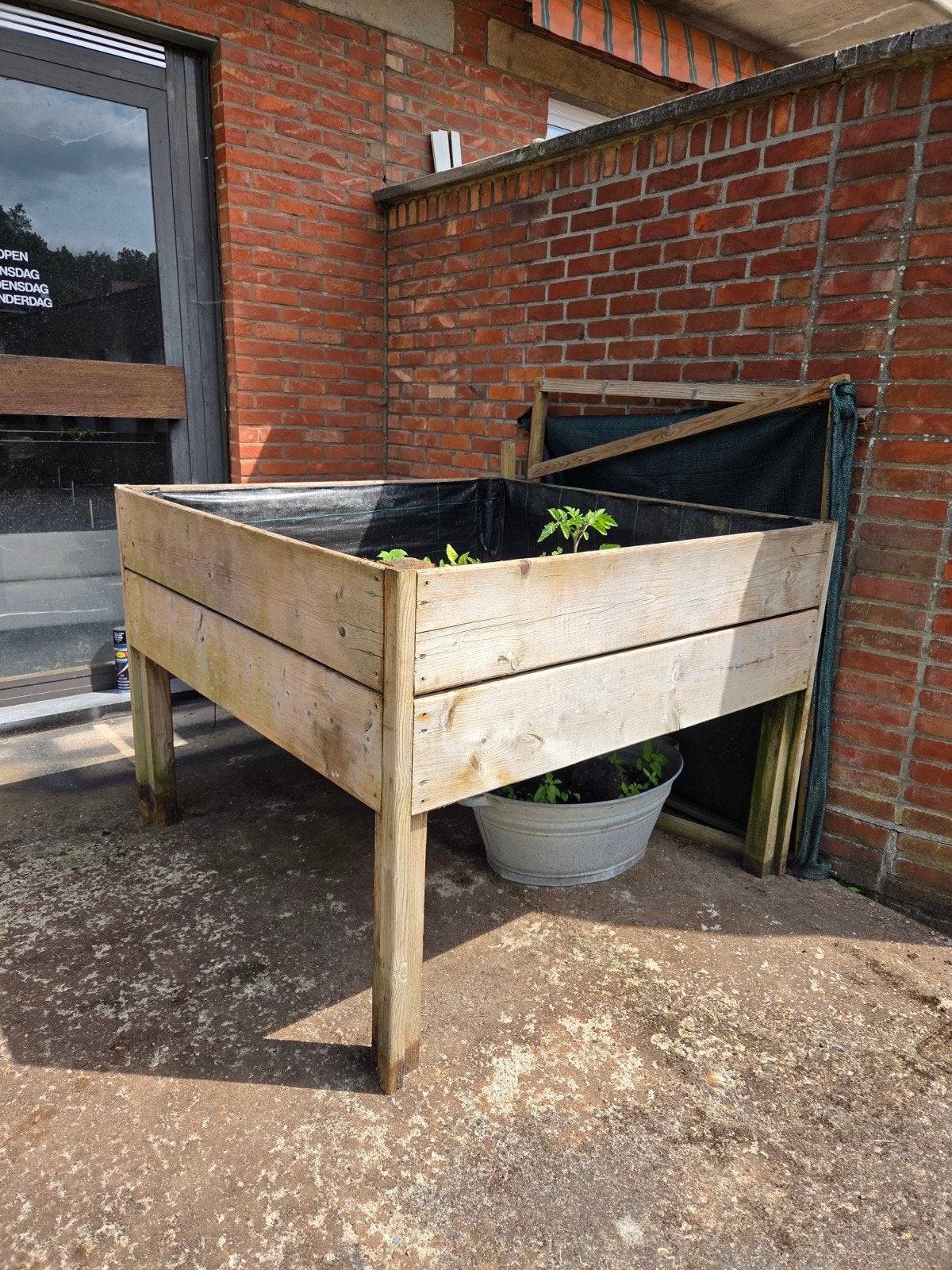 Moestuinbak met schaduwdoek, Tuin en Terras, Bloembakken en Plantenbakken, Ophalen, 100 cm of meer, Zo goed als nieuw, Balkon